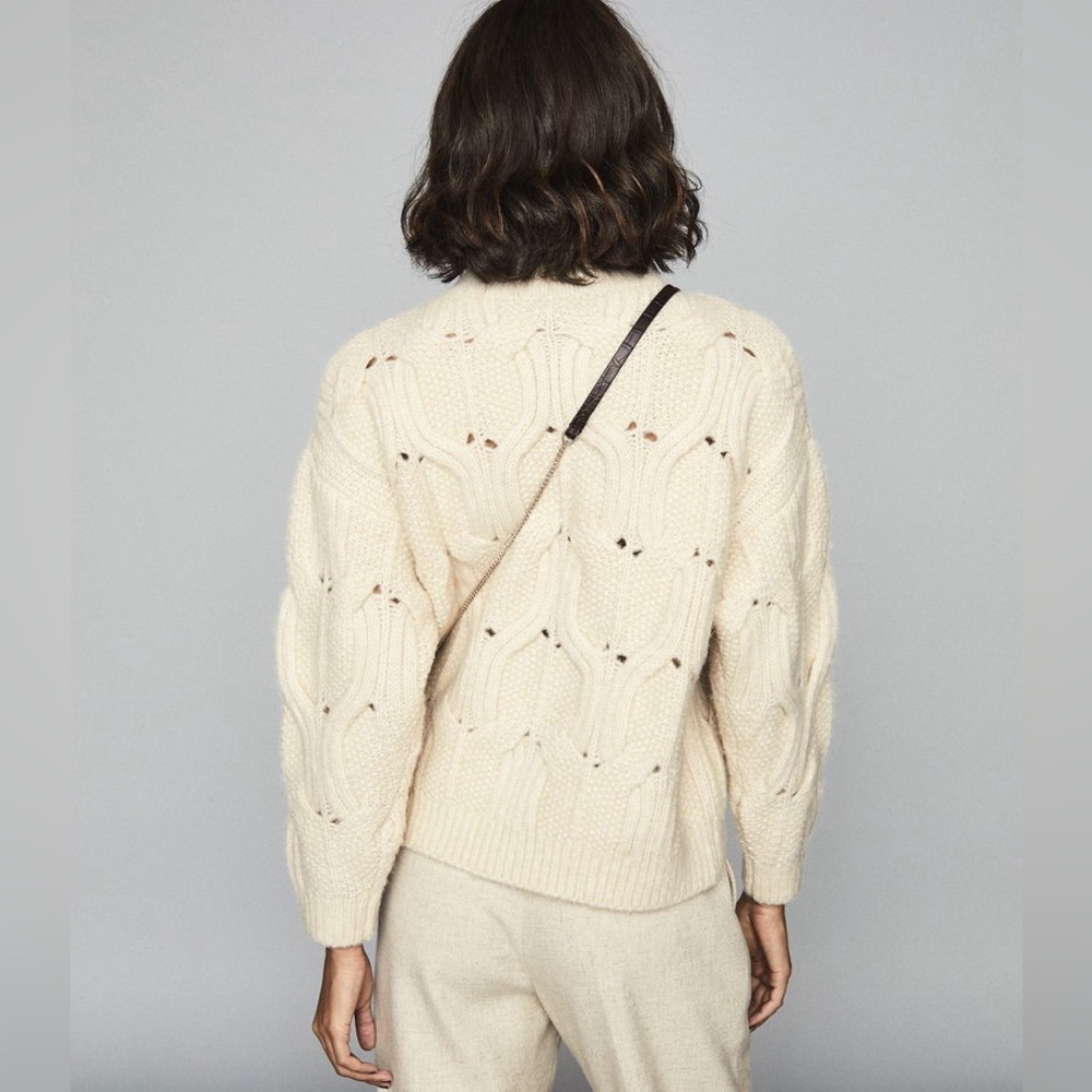 Reiss Cream Textured Turtleneck Sweater - Picture 6 of 6